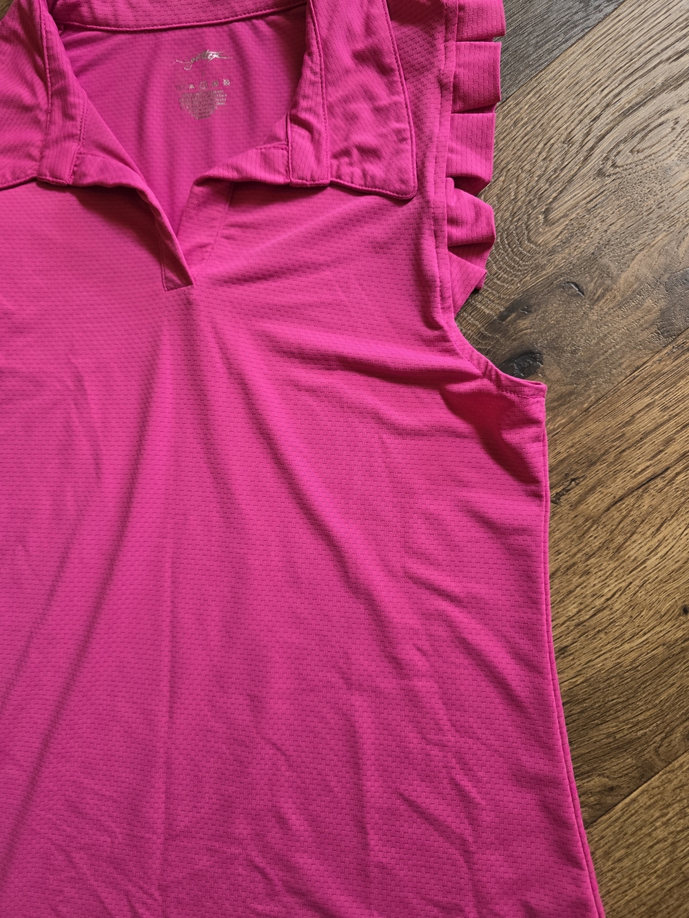 Gottex Pink Ruffle-Sleeve Golf Tennis Polo Tank - Picture 5 of 5